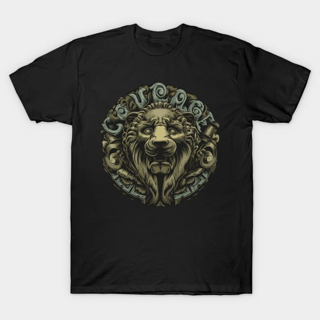 Lion Crest - Courage T-Shirt by RodsArtPortal